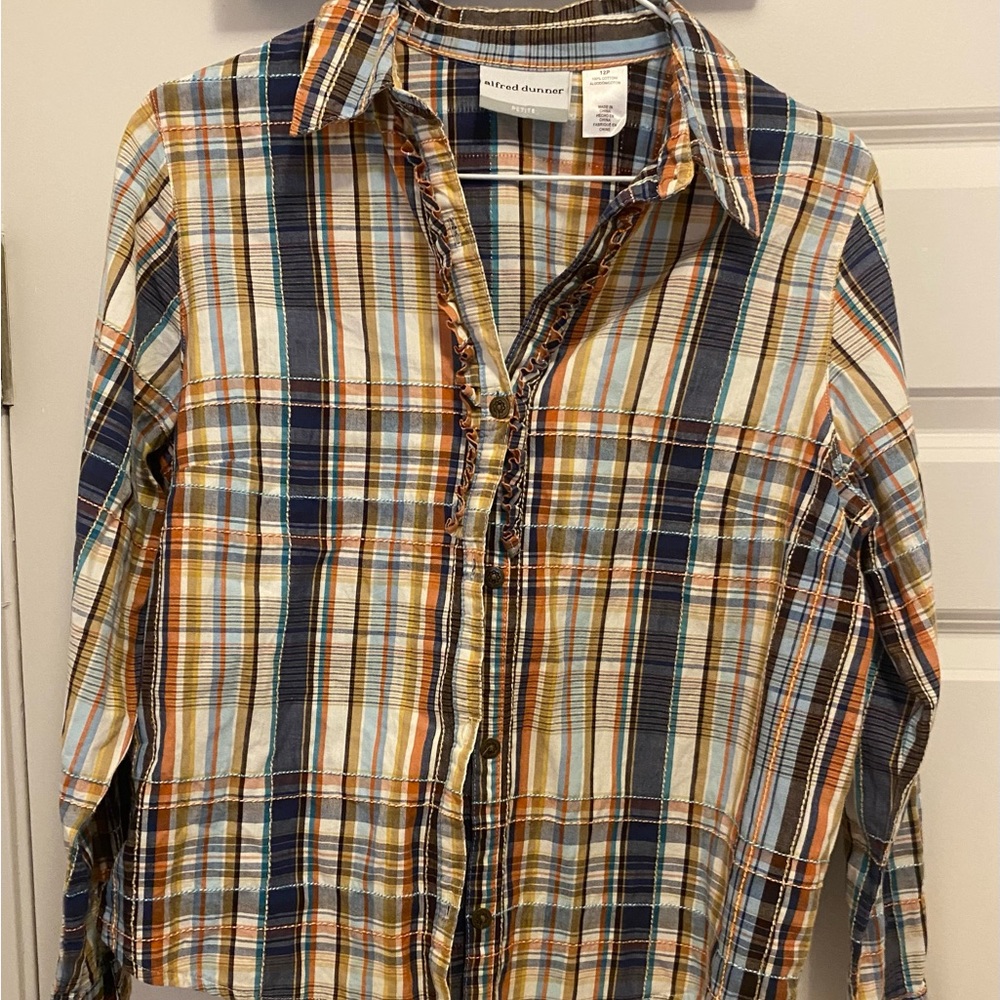 Alfred Dunner Petite 12 Plaid Long Sleeves Shirt